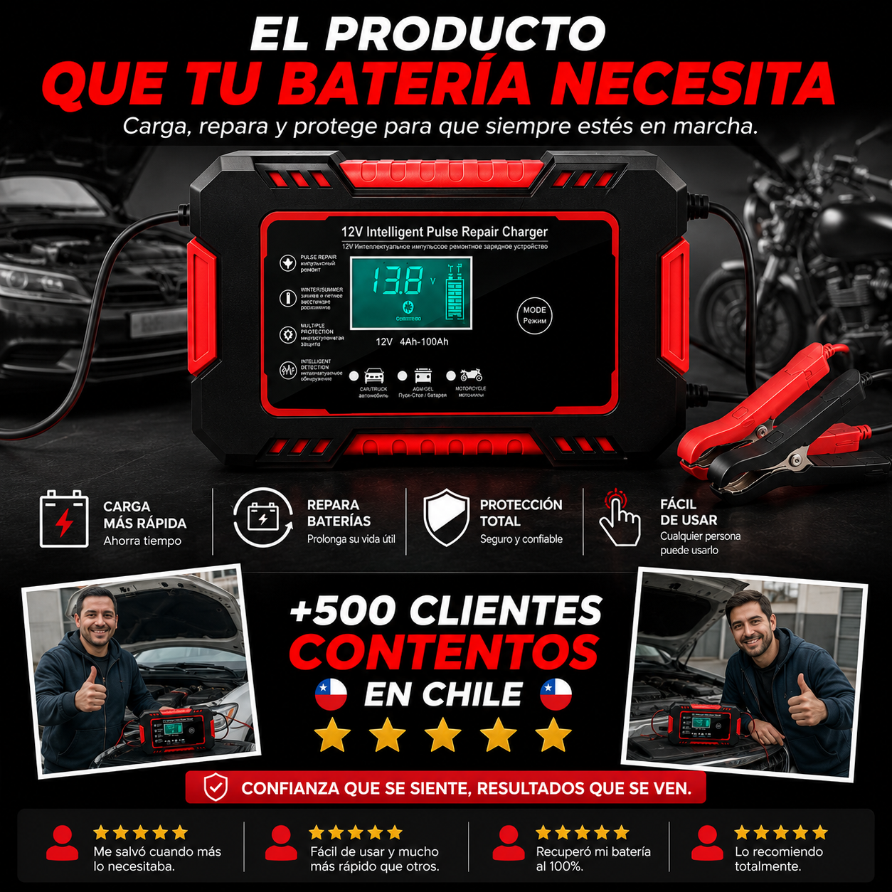 CargaExpress™ - Cargador Reparador De Baterias