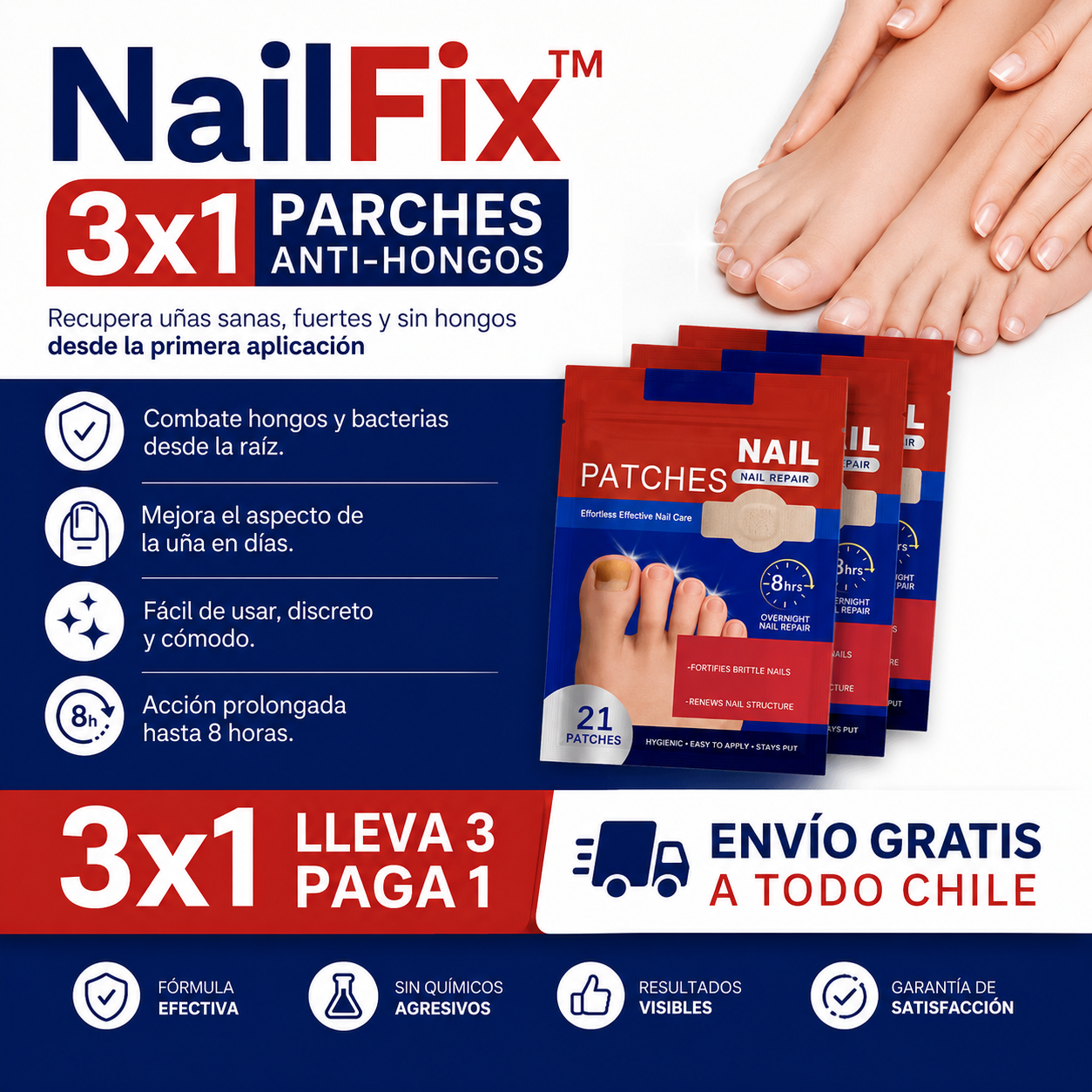 NailFix™ 3x1 - Parches Anti-Hongos