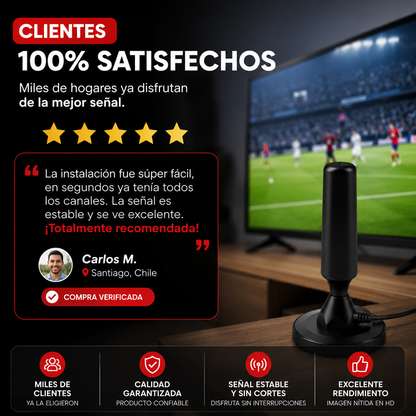 MaxSignal™ 4K 2x1 - Antena TV Digital +3000 Canales